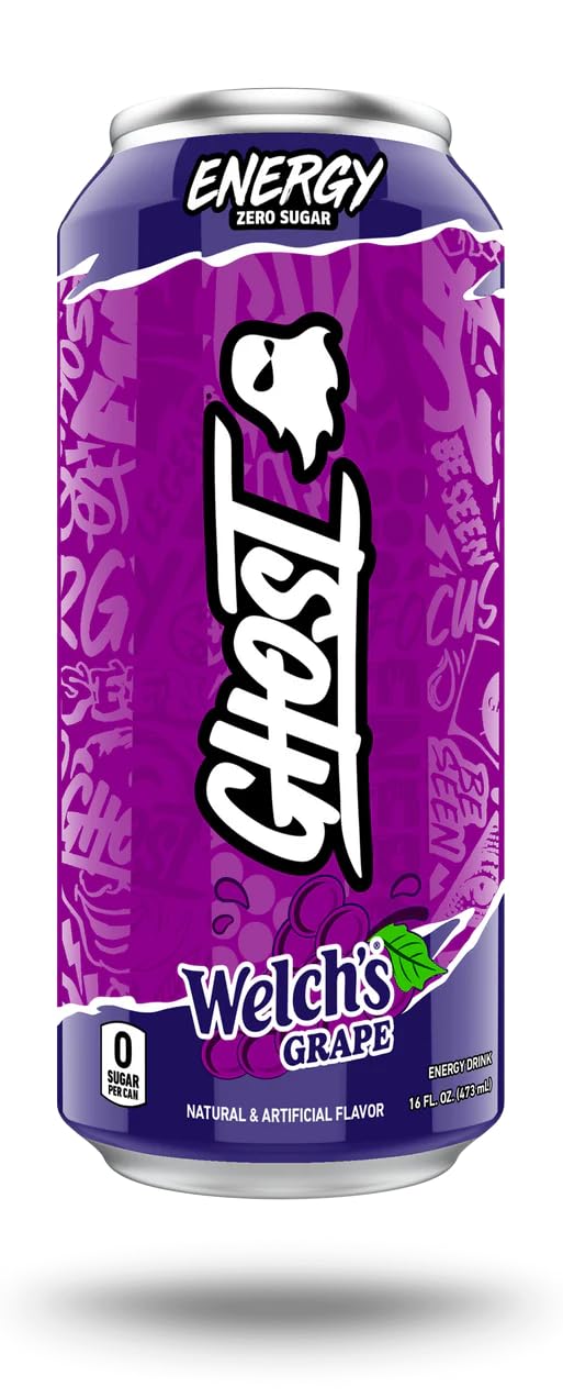 Ghost, Welch's Grape Energy Drink: 16 oz, Quantity 22, EC $10.8, USD $4, Buy All Price USD $88