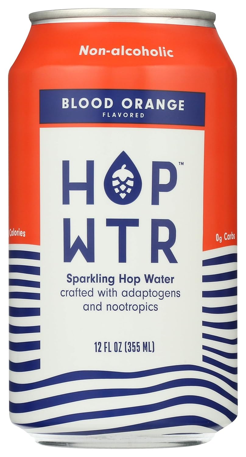 Hop Wtr, Water Sparkling Hop Blood Orange: 12 oz, Quantity 12, EC $4.05, USD $1.5, Buy All Price USD $18