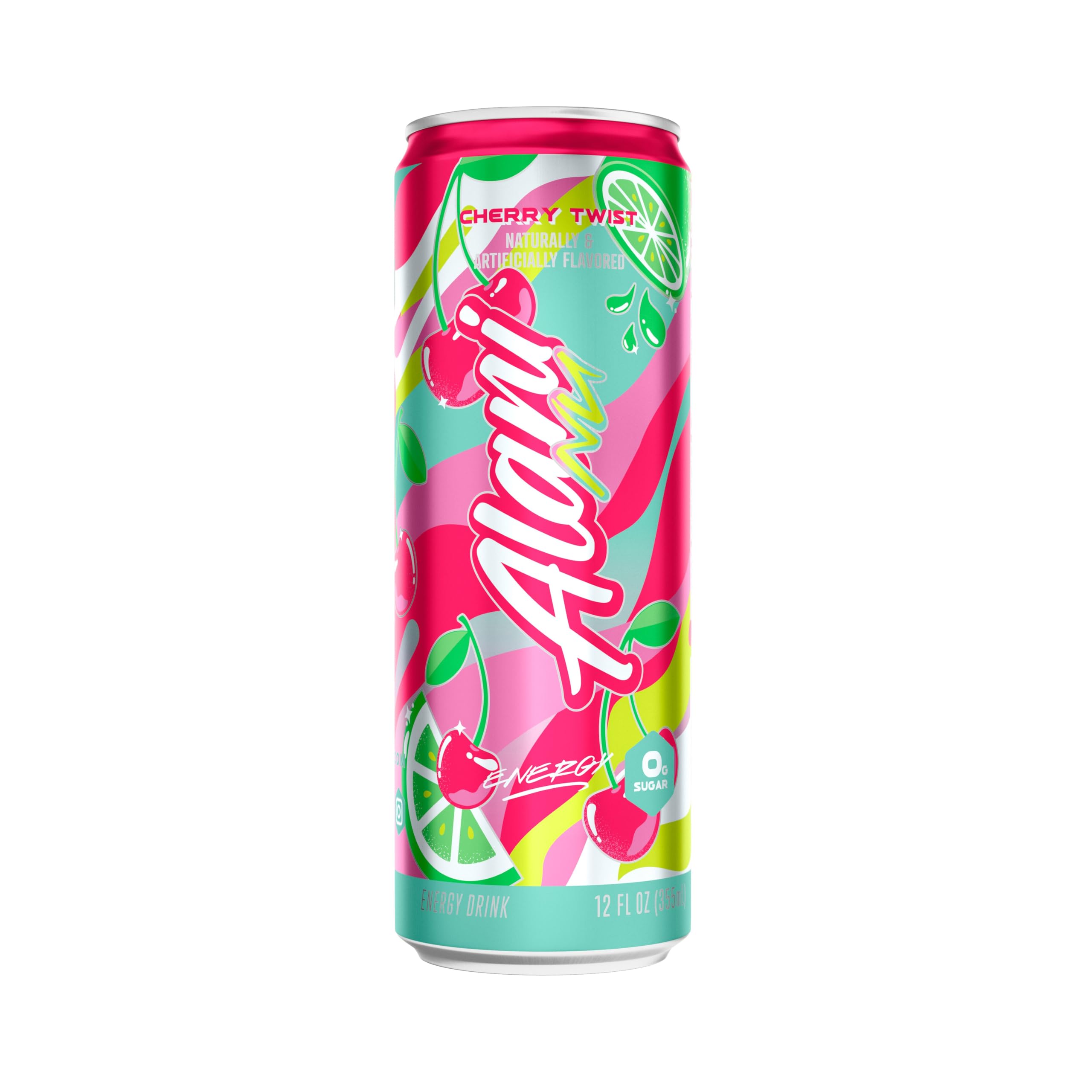 Alani Nu Cherry Twist Sugar Free Energy Drink: 12 oz, Quantity 21, EC $10.8, USD $4, Buy All Price USD $84