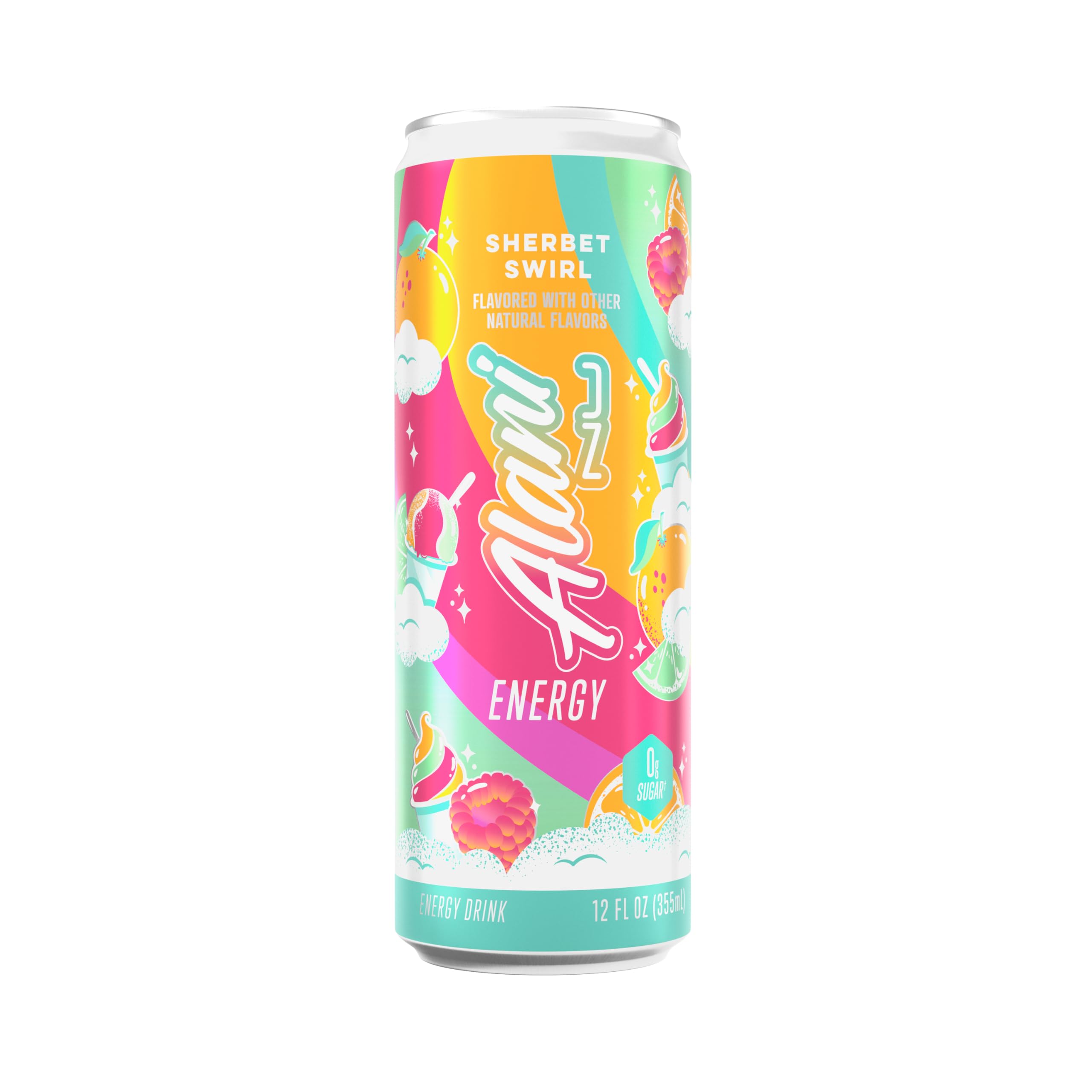 Alani Nu Energy Drink, Sherbet Swirl: 12 oz, Quantity 7, EC $10.8, USD $4, Buy All Price USD $28