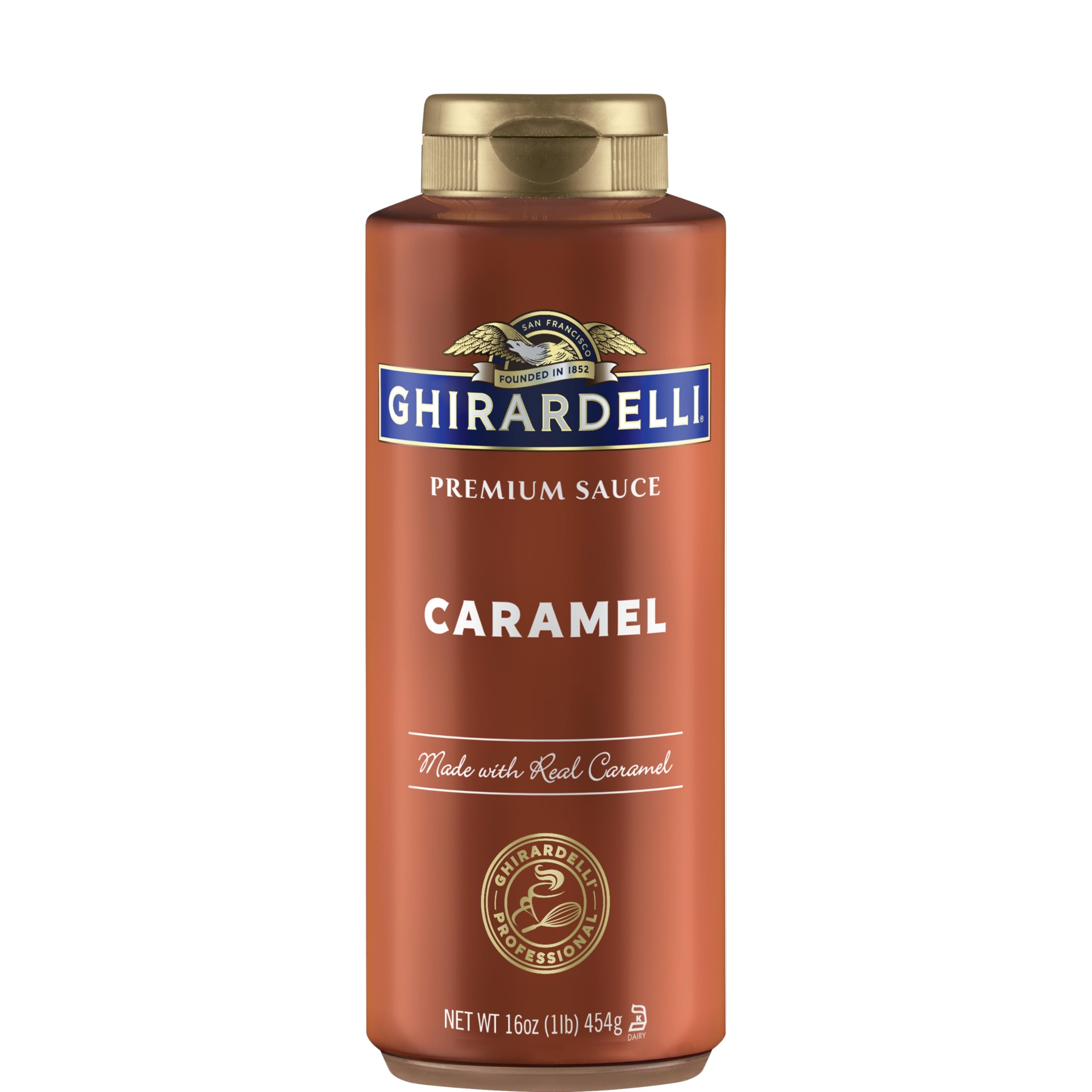 Ghirardelli Premium Caramel sauce: 16oz, Quantity 105, EC $6.48, USD $2.4, Buy All Price USD $252