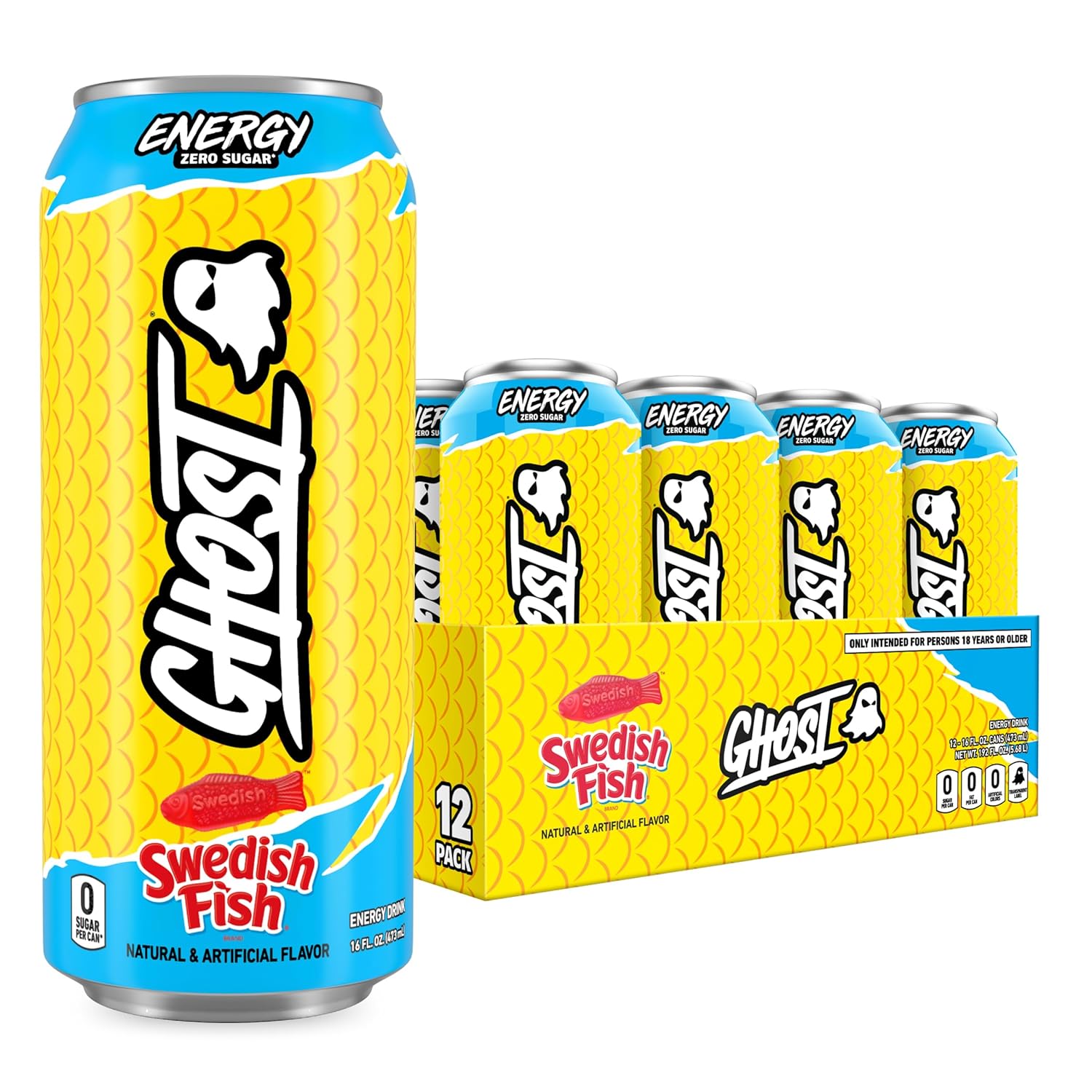 GHOST Energy Drink - Swedish Fish: 16 oz, Quantity 12, EC $10.8, USD $4, Buy All Price USD $48