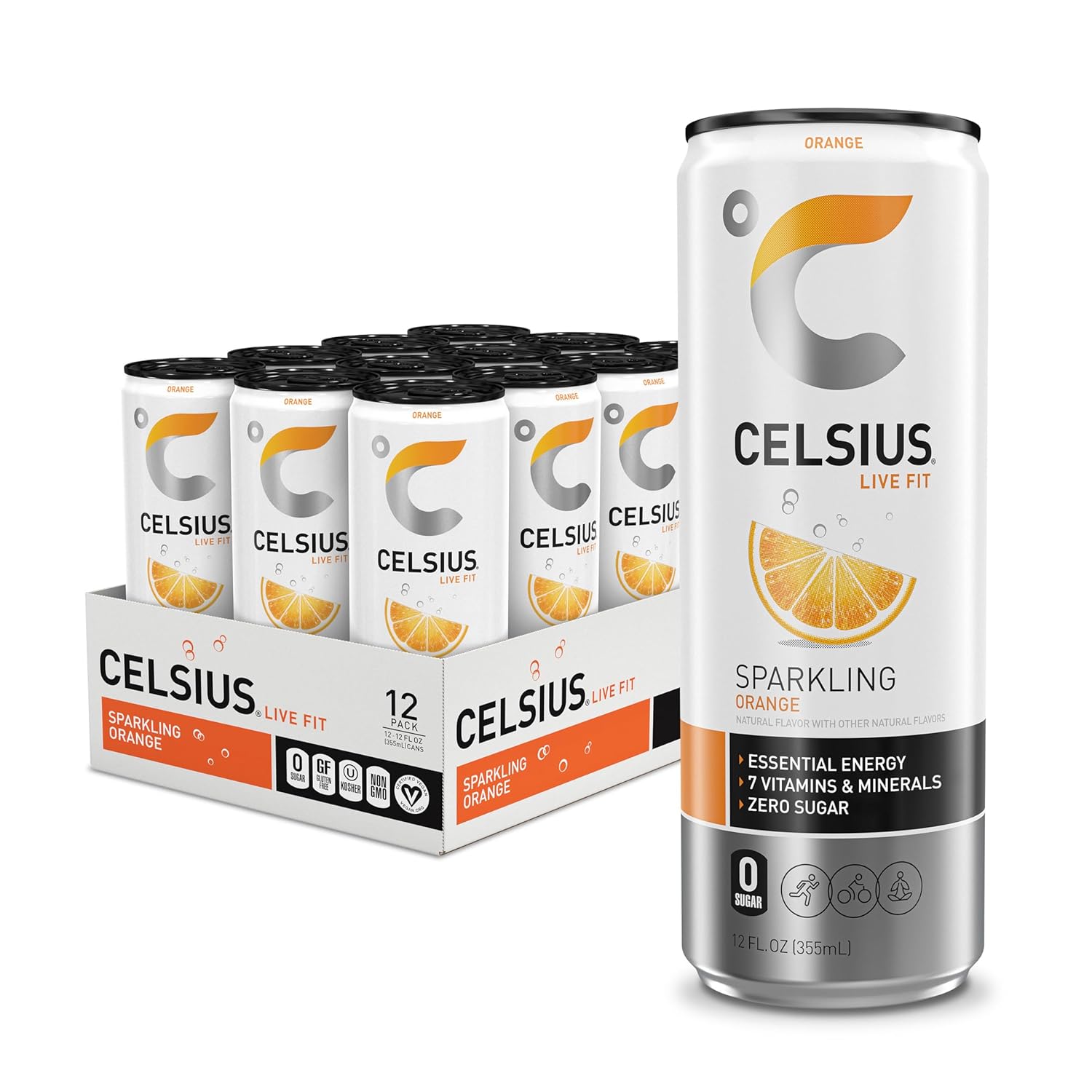 CELSIUS Sparkling Orange: 12 oz, Quantity 46, EC $10.8, USD $4, Buy All Price USD $184