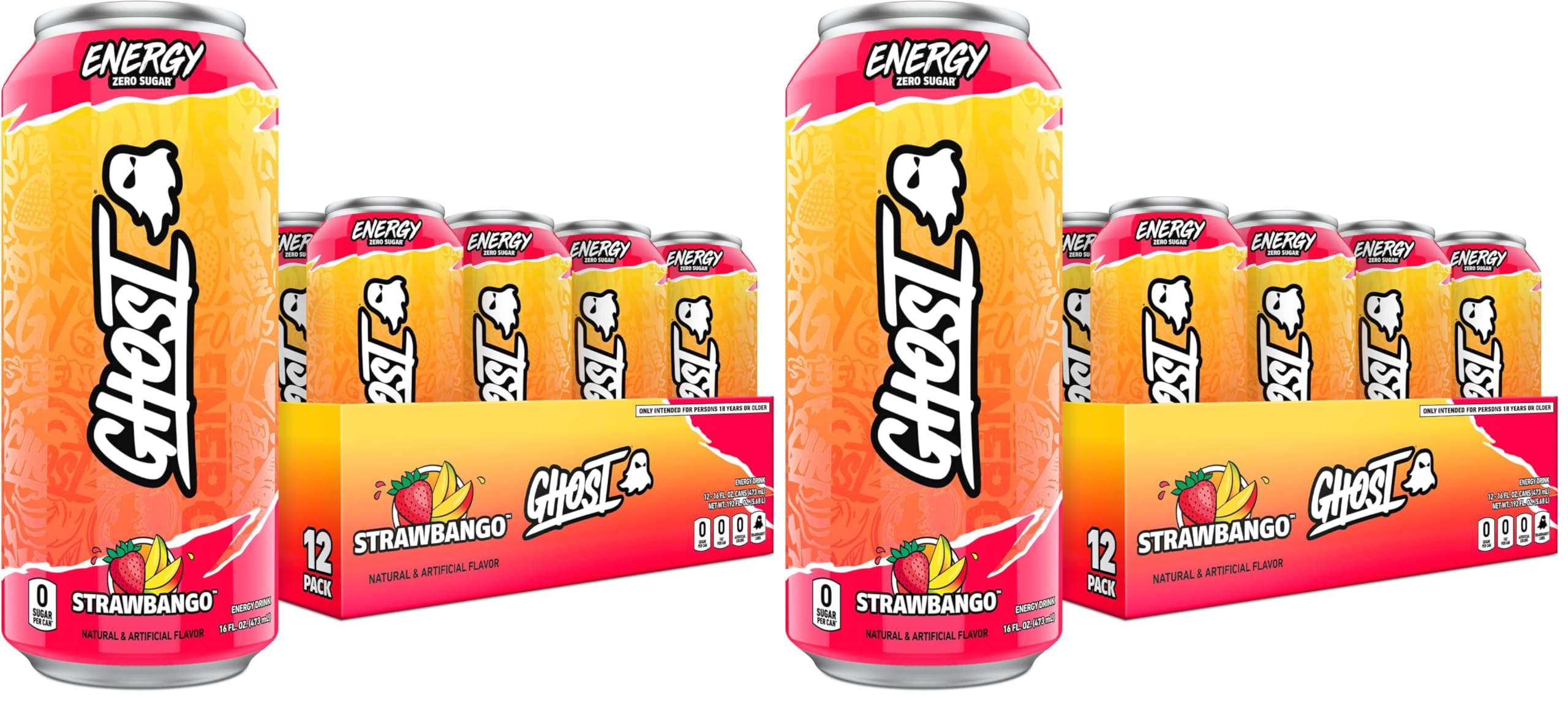 GHOST Energy Drink,Strawbango,: 16 oz, Quantity 22, EC $10.8, USD $4, Buy All Price USD $88