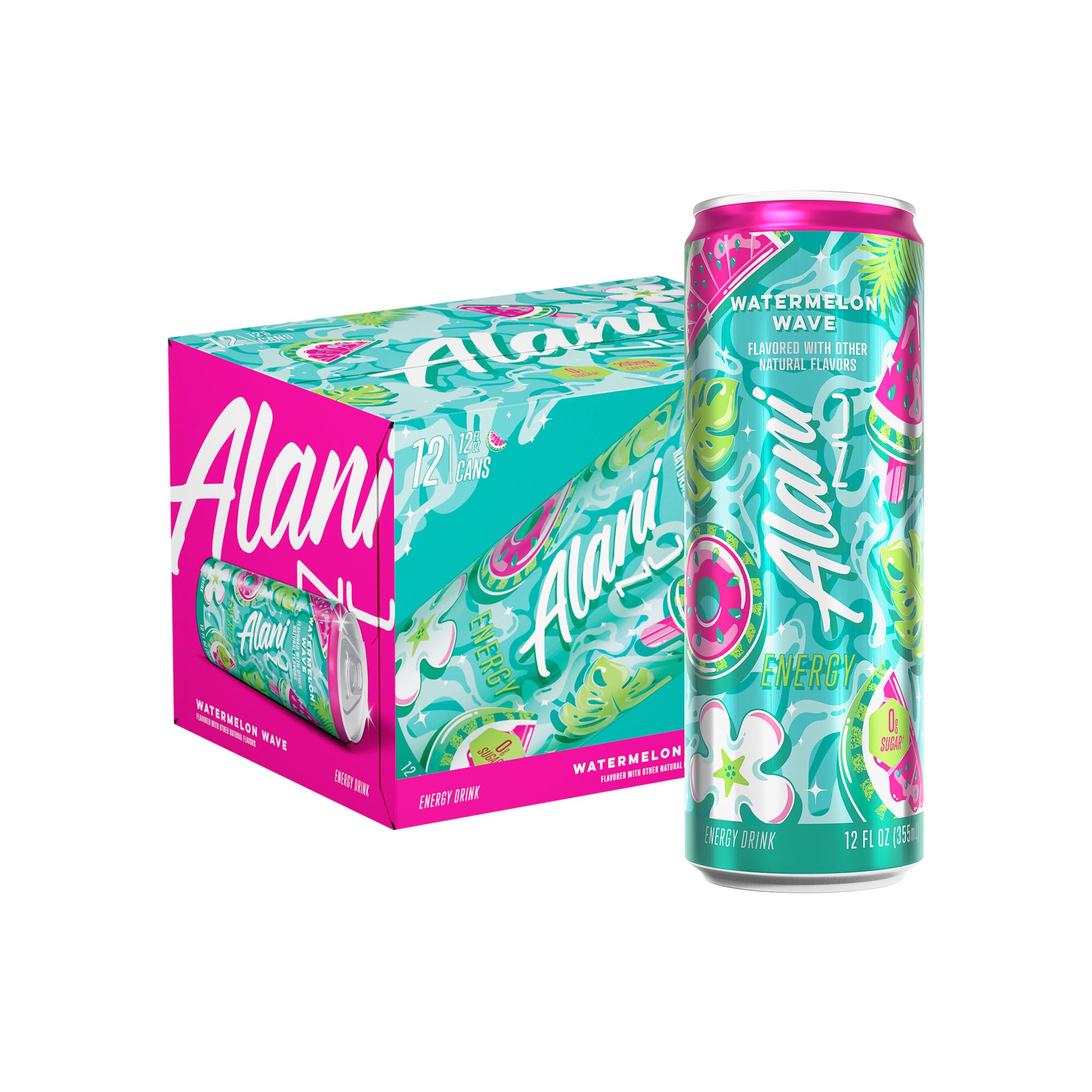 Alani Nu WATERMELON WAVE, Sugar Free,: 12 oz, Quantity 12, EC $10.8, USD $4, Buy All Price USD $48