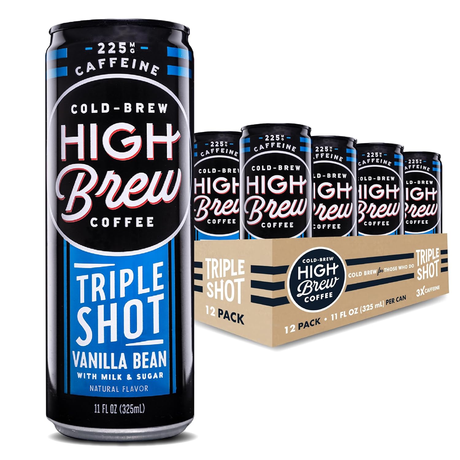 High Brew Coffee, Triple Shot Vanilla Bean, Cold Brew Coffee: 11 oz, Quantity 10, EC $10.125, USD $3.75, Buy All Price USD $37.5
