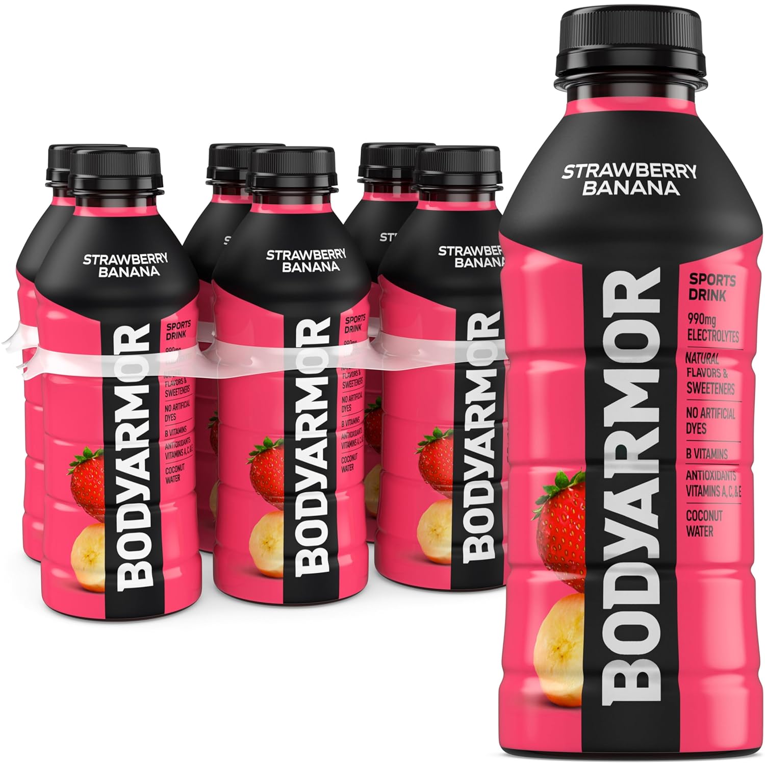 BODYARMOR Sports Drink, Strawberry Banana: 20 oz, Quantity 46, EC $5.4, USD $2, Buy All Price USD $92